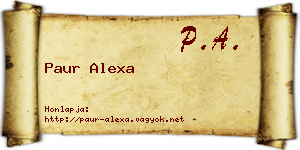 Paur Alexa névjegykártya